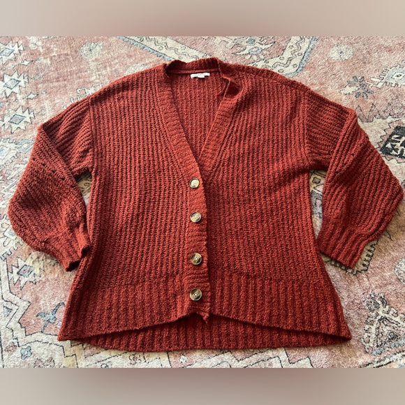 American Eagle Rust Colored Knit Sweater, Size M - Picture 1 of 8
